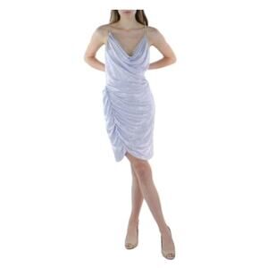 Aidan Mattox Sleeveless Mini Sheath Cocktail Party Dress Sparkly Purple Size 6